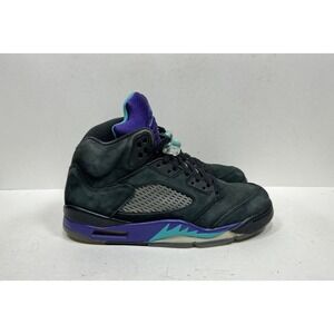 Nike Air Jordan 5 Retro Black Grape 136027-007 Men's Size 9 Shoes Suede Sneakers